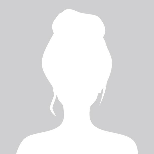 Person white photo placeholder woman silhouette on gray background
